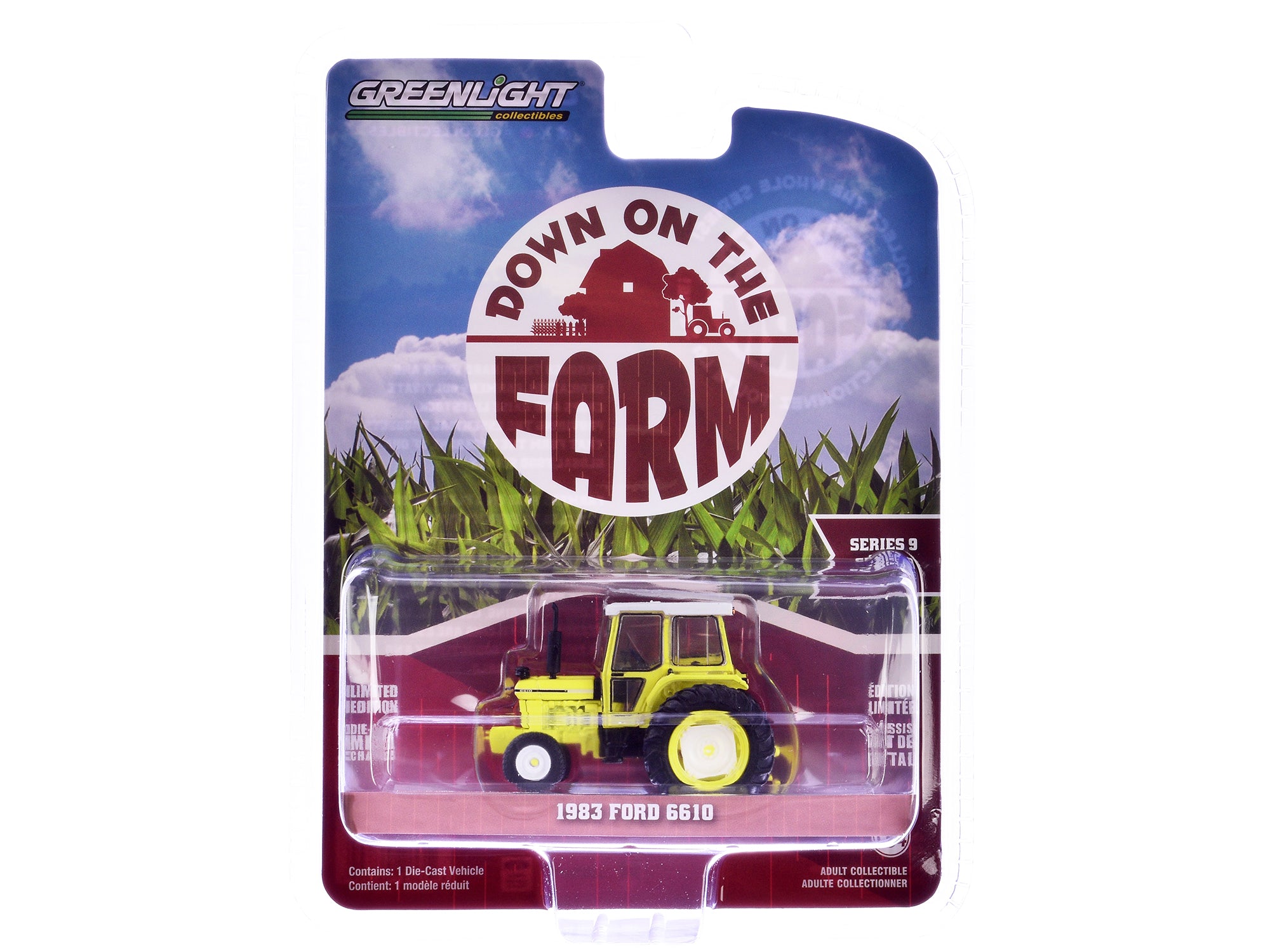 1983 Ford 6610 Tractor High-Vis Yellow "Down on the Farm" Series 9 1/64 Diecast Model by Greenlight free shipping USA