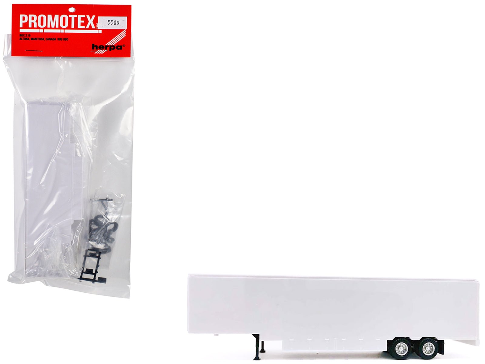 48ft Moving Van Trailer Light Gray 1/87 (HO) Plastic Model by Promotex free shipping USA - Rapid Vehicles