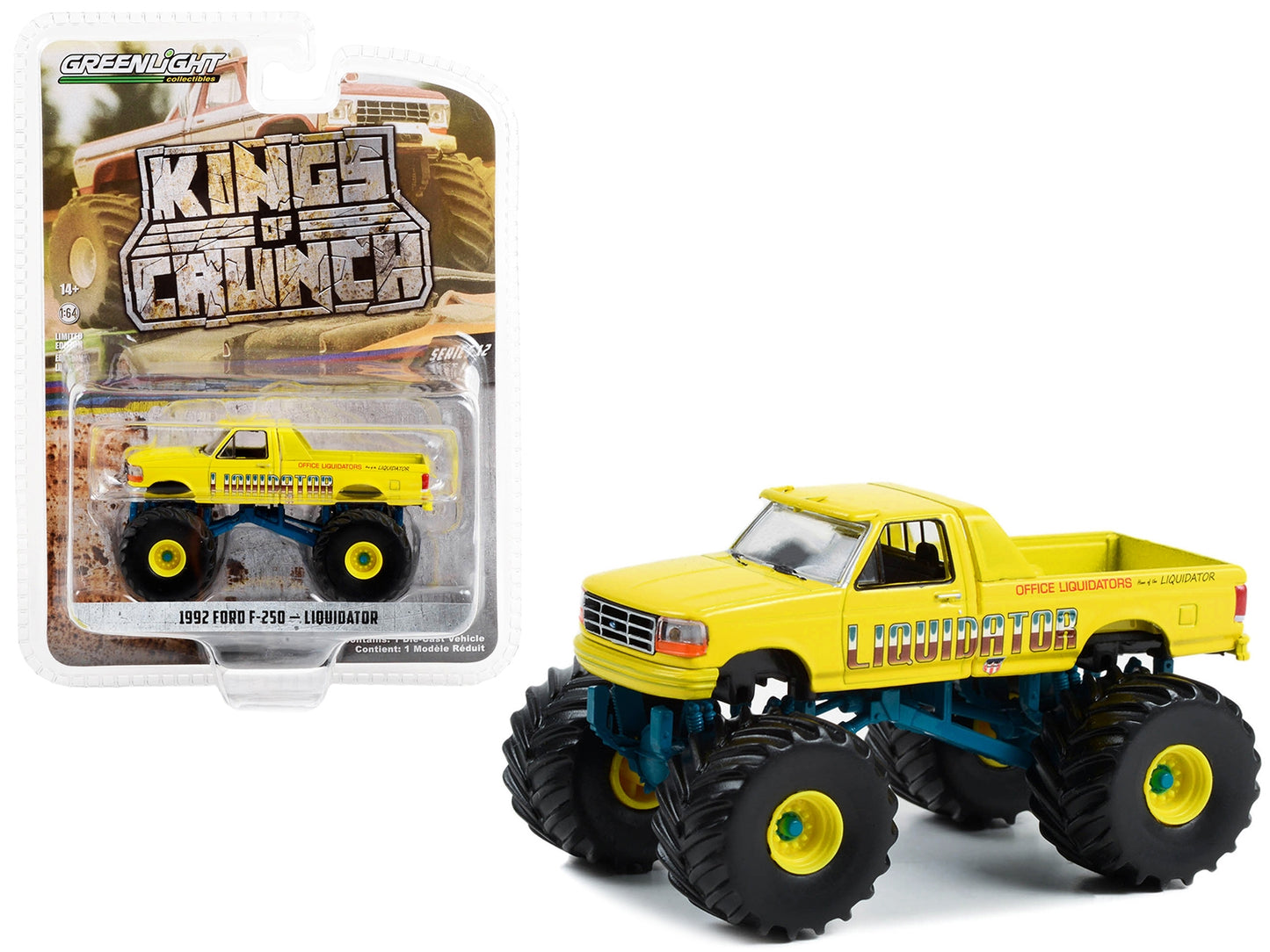 1992 Ford F-250 Monster Truck Yellow "Liquidator" "Kings of - Premium Monster Trucks Models from Greenlight - Just $28.79! Shop now at Rapidvehicles