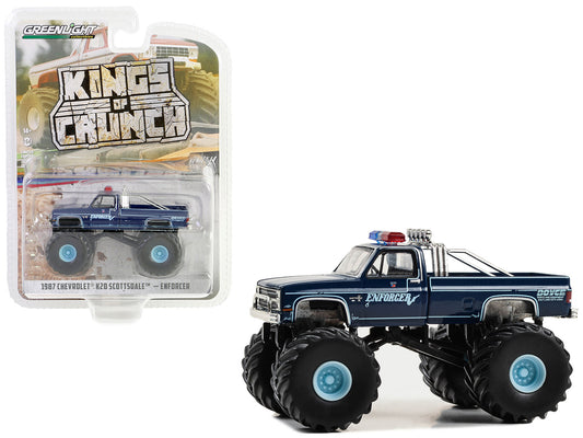 1987 Chevrolet K20 Scottsdale Monster Truck Dark Blue "Enforcer" - Premium Monster Trucks Models from Greenlight - Just $28.79! Shop now at Rapidvehicles