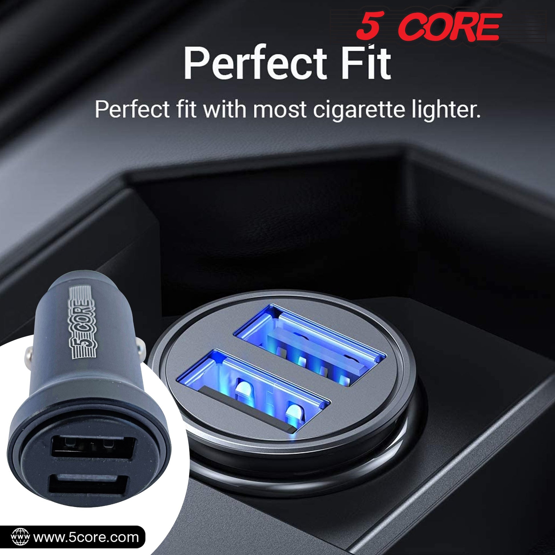 5Core USB Car Charger 2 Pack Cigarette Lighter Dual USB Port - Premium Audio & Video from Violet Rose - Just $19.79! Shop now at Rapidvehicles