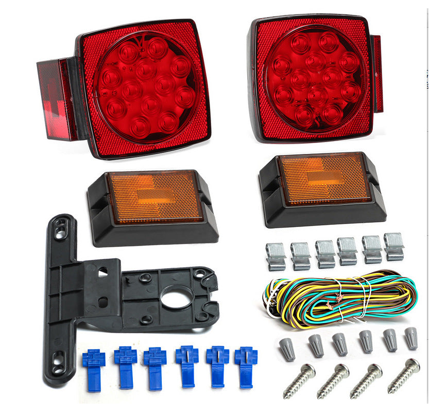 Color: A Red - Waterproof Highlight Trailer Steering Square Truck - Premium Car Lights from Rapidvehicles - Just $37.99! Shop now at Rapidvehicles