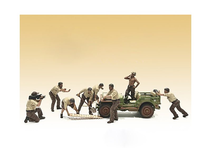"4X4 Mechanic" 8 piece Figure Set for 1/18 scale models by American Diorama free shipping USA - Rapid Vehicles