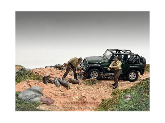 "4X4 Mechanics" 2 Piece Diecast Figure Set 2 for 1/43 Scale Models by American Diorama free shipping USA - Rapid Vehicles