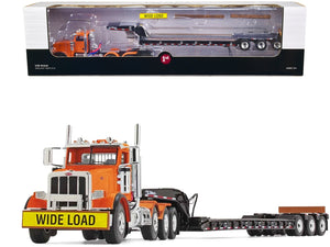 Peterbilt 367 Day Cab Bright Orange and Talbert 55SA Tri-Axle Lowboy Trailer Black 1/50 Diecast Model by First Gear - Premium Peterbilt Models from First Gear - Just $120.83! Shop now at Rapidvehicles