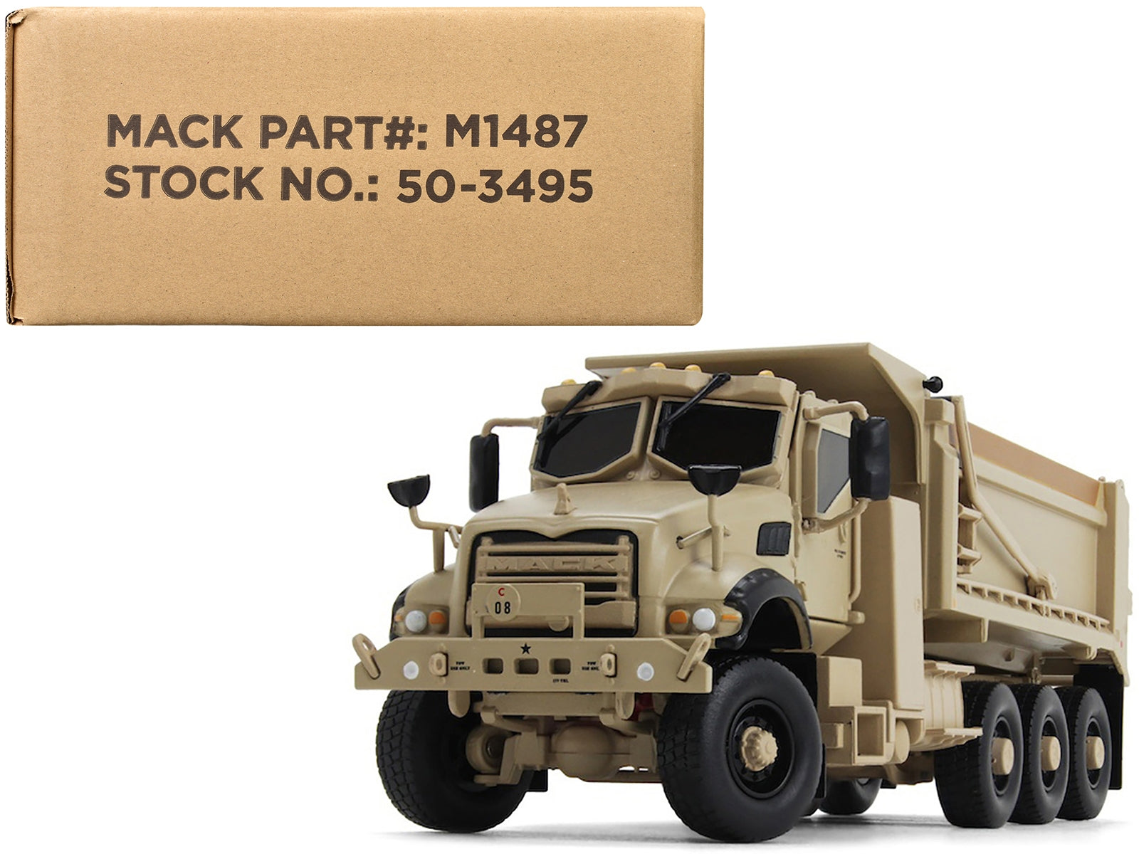 Mack Defense M917A3 Heavy Dump Truck Tan 1/50 Diecast Model by - Premium Mack Models from First Gear - Just $178.99! Shop now at Rapidvehicles