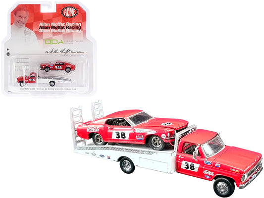 Ford F-350 Ramp Truck #38 Red and White with 1969 Ford Mustang - Premium Ford Models from Greenlight - Just $52.27! Shop now at Rapidvehicles