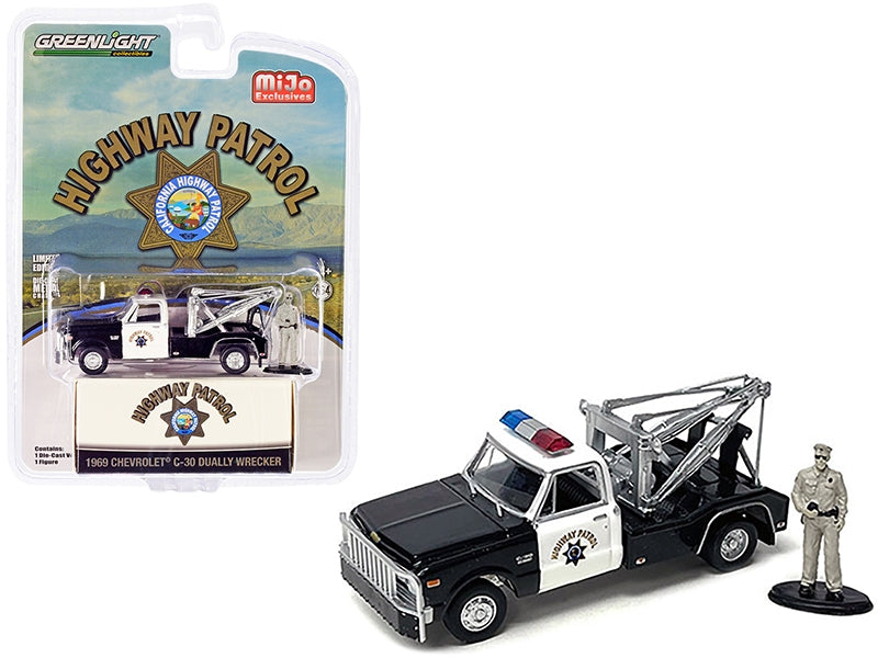 1969 Chevrolet C-30 Dually Wrecker Tow Truck Black and White CHPFREE SHIPPING IN US - Premium 1/64 Scale Sets from Greenlight - Just $29.91! Shop now at Rapidvehicles