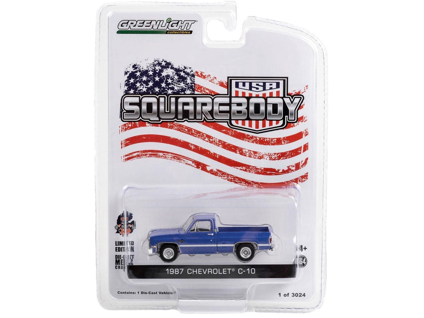 1987 Chevrolet C-10 Pickup Truck Blue "Squarebody USA" LimitedFREE SHIPPING IN US - Premium Pickup Trucks Models from Greenlight - Just $37.79! Shop now at Rapidvehicles