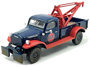 1950 Dodge Power Wagon Tow Truck Dark Blue (Weathered) "Gulf Oil" with Mechanic Figure Limited Edition to 3600 pieces Worldwide 1/64 Diecast Model Car by Greenlight - Premium Gulf Models from Greenlight - Just $27.99! Shop now at Rapidvehicles