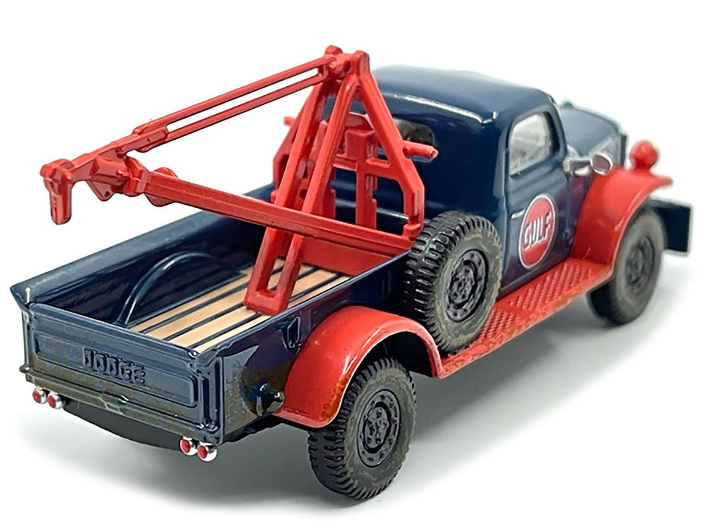 1950 Dodge Power Wagon Tow Truck Dark Blue (Weathered) "Gulf Oil" - Premium Gulf Models from Greenlight - Just $35.99! Shop now at Rapidvehicles