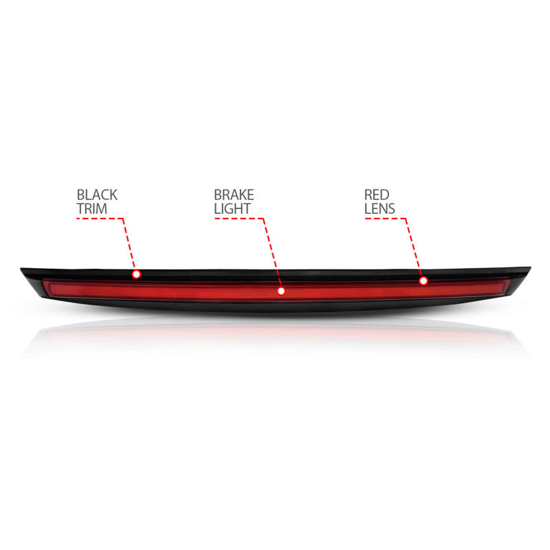 ANZO 2007-2014 Chevrolet Suburban 1500 LED 3rd Brake Light Black Housing Red Lens w/ Spoiler 1pc 531110