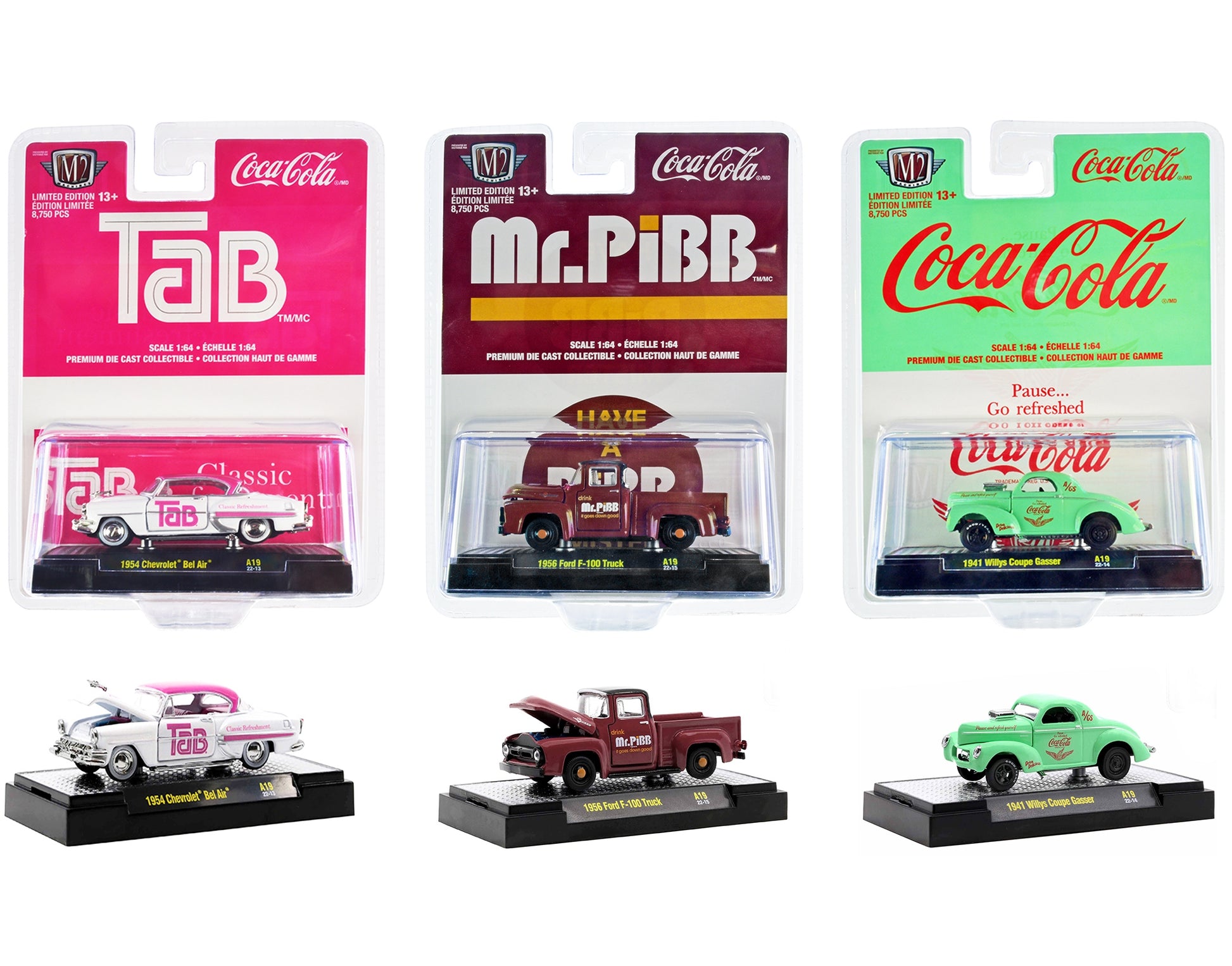 "Sodas" Set of 3 pieces Release 19 Limited Edition to 8750 pieces - Premium 1/64 Scale Sets from M2 - Just $58.49! Shop now at Rapidvehicles