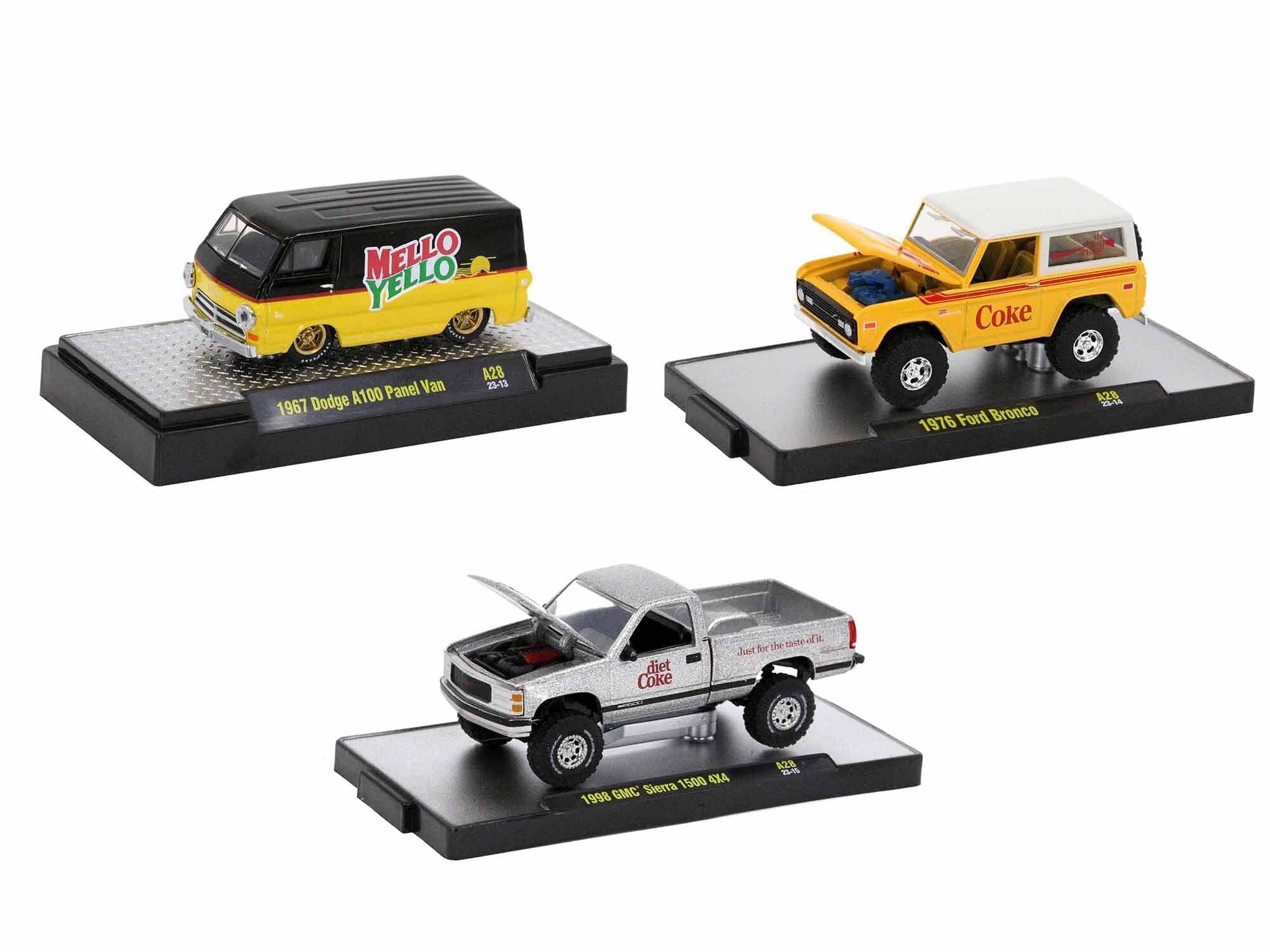 "Sodas" Set of 3 pieces Release 28 Limited Edition to 4650 pieces Worldwide 1/64 Diecast Model Cars by M2 Machines - Premium 1/64 Scale Sets from M2 - Just $56.99! Shop now at Rapidvehicles