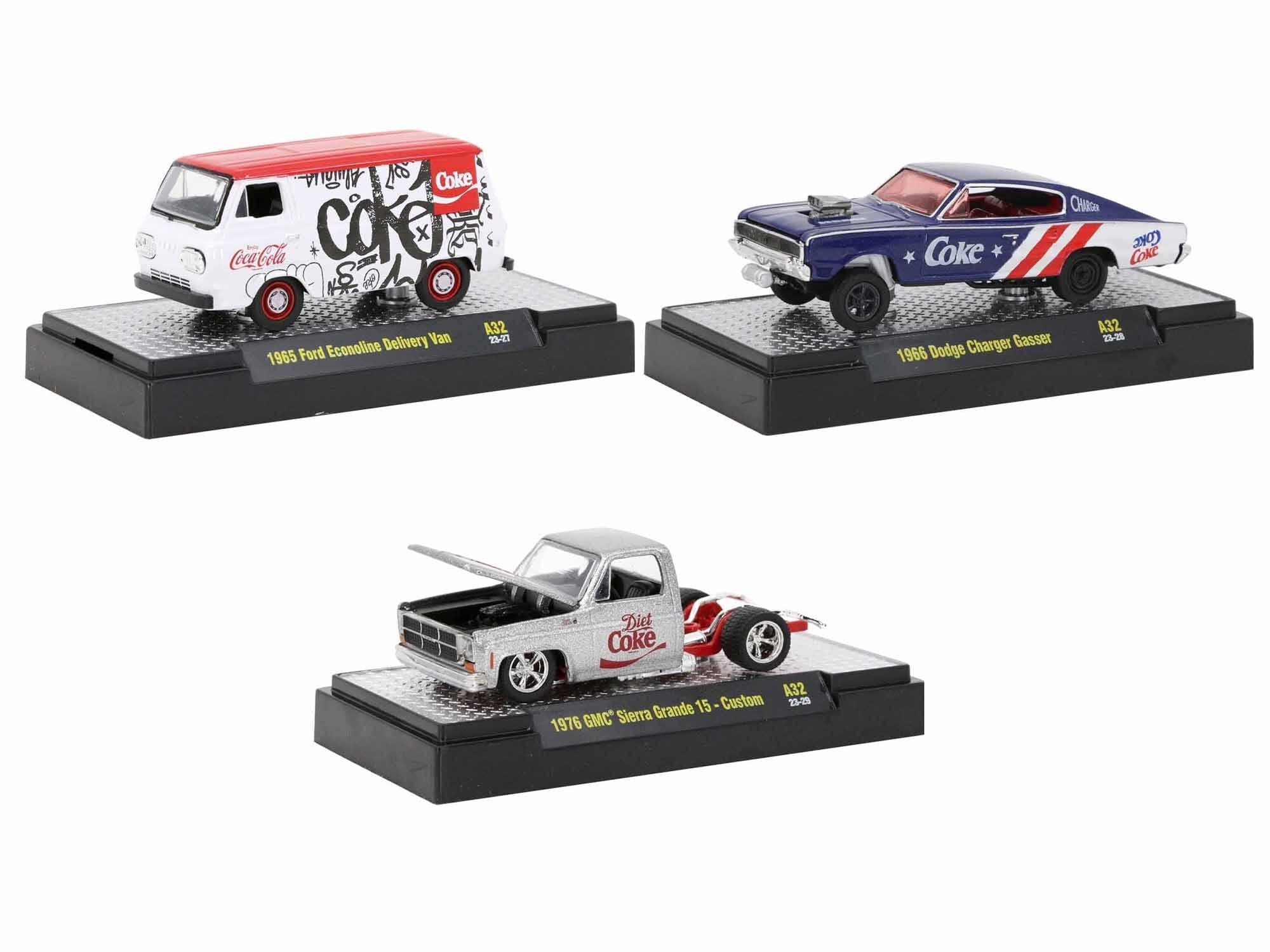 "Coca-Cola" Set of 3 pieces Release 32 Limited Edition to 9250 pieces Worldwide 1/64 Diecast Model Cars by M2 Machines - Premium 1/64 Scale Sets from M2 - Just $61.99! Shop now at Rapidvehicles