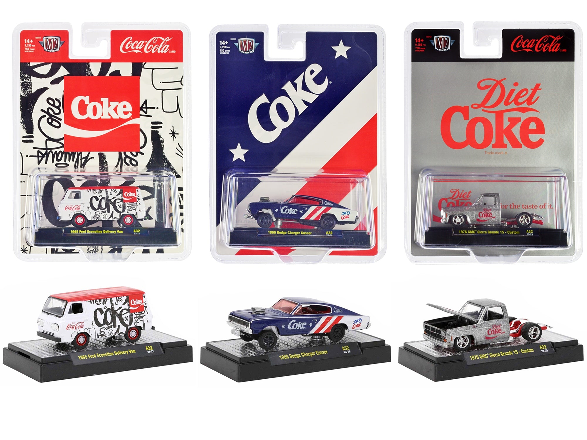 "Coca-Cola" Set of 3 pieces Release 32 Limited Edition to 9250 pieces Worldwide 1/64 Diecast Model Cars by M2 Machines - Premium 1/64 Scale Sets from M2 - Just $61.99! Shop now at Rapidvehicles