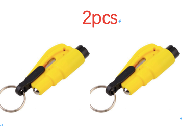 Color: Yellow 2pcs - 3 in 1 Emergency Mini Hammer Safety Auto Car - Premium Other Maintenance Products from Rapidvehicles - Just $11.99! Shop now at Rapidvehicles