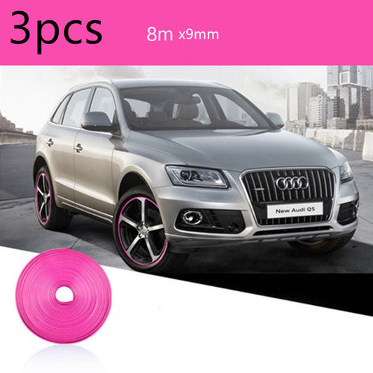 Color: Pink 3pcs - Automotive Supplies, Wheel Decoration Strips, - Premium Interior Parts from Rapidvehicles - Just $35.09! Shop now at Rapidvehicles