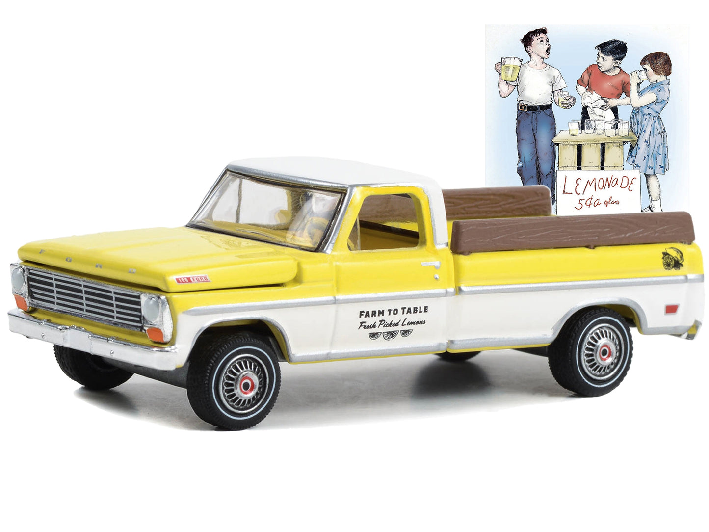 1967 Ford F-100 Pickup Truck Yellow and White with Yellow - Premium Pickup Trucks Models from Greenlight - Just $26.09! Shop now at Rapidvehicles