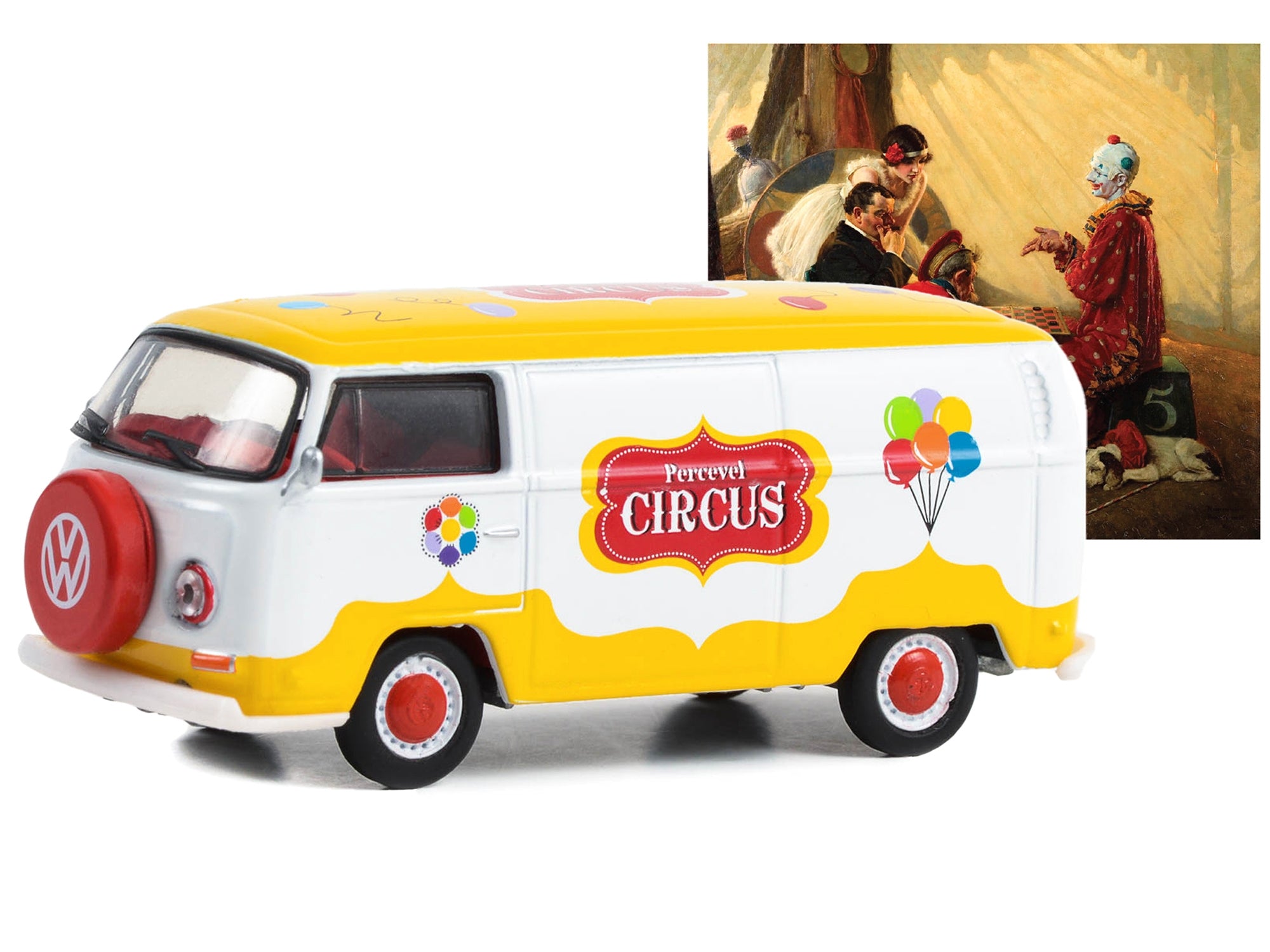 1971 Volkswagen Type 2 Panel Van Yellow and White with Red Interior "Percevel Circus" "Norman Rockwell" Series 5 1/64 Diecast Model Car by Greenlight - Premium Volkswagen Models from Greenlight - Just $22.99! Shop now at Rapidvehicles