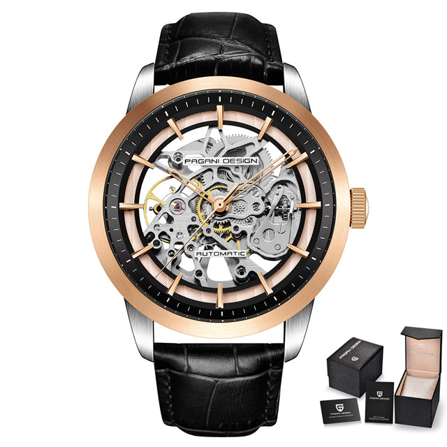 Color: Gold and black - PAGANI DESIGN mechanical watch - Premium Mechanical Watches from Rapidvehicles - Just $99.99! Shop now at Rapidvehicles