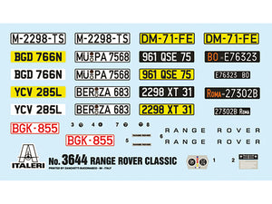 Skill 3 Model Kit Land Rover Range Rover Classic 1/24 Scale Model by Italeri - Premium  from Italeri - Just $86.99! Shop now at Rapidvehicles