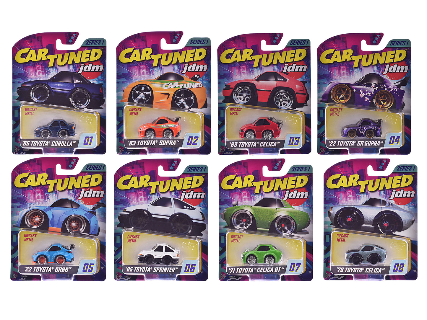 JDM Tuners Series 1 Set of 8 Pieces Diecast Model Cars by CarTuned