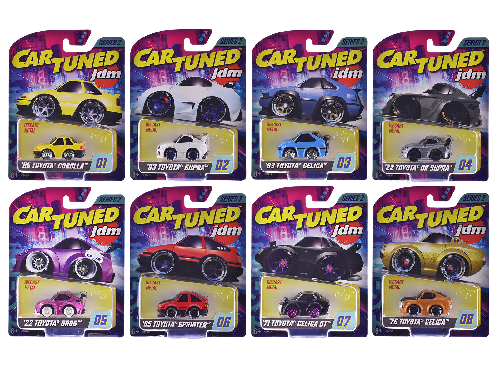 JDM Tuners Series 2 Set of 8 Pieces Diecast Model Cars by CarTuned free shipping USA