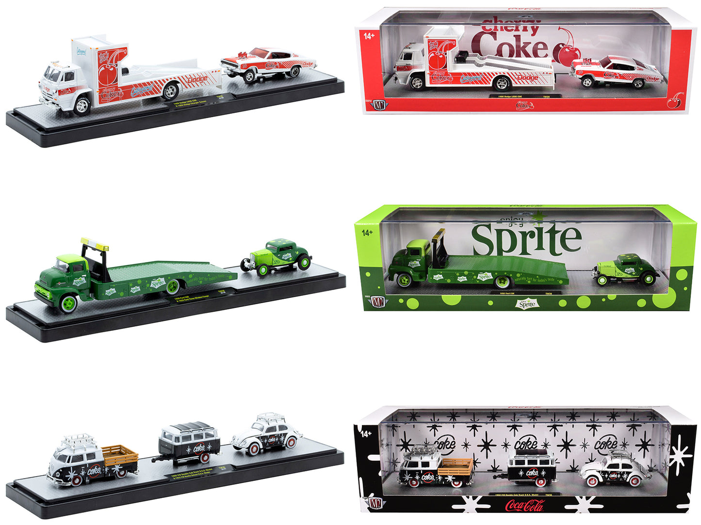 Auto Haulers "Soda" Set of 3 pieces Release 36 Limited Edition to 8000 pieces Worldwide 1/64 Diecast Models by M2 Machines