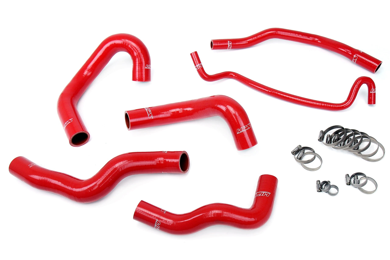 HPS Performance HPS Red Reinforced Silicone Radiator Hose Kit Coolant Ford 05-06 Mustang V8