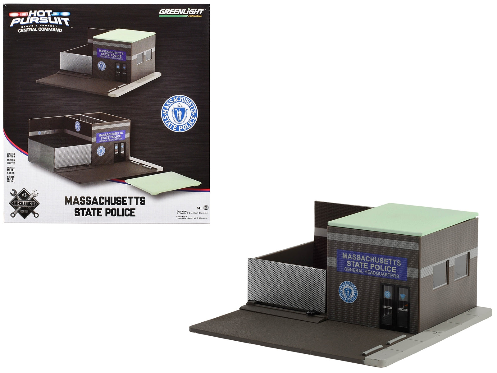 Massachusetts State Police General Headquarters Diorama "Hot Pursuit Central Command" "Mechanic's Corner" Series 10 for 1/64 Scale Models by Greenlight - Premium Dioramas from Greenlight - Just $56.13! Shop now at Rapidvehicles