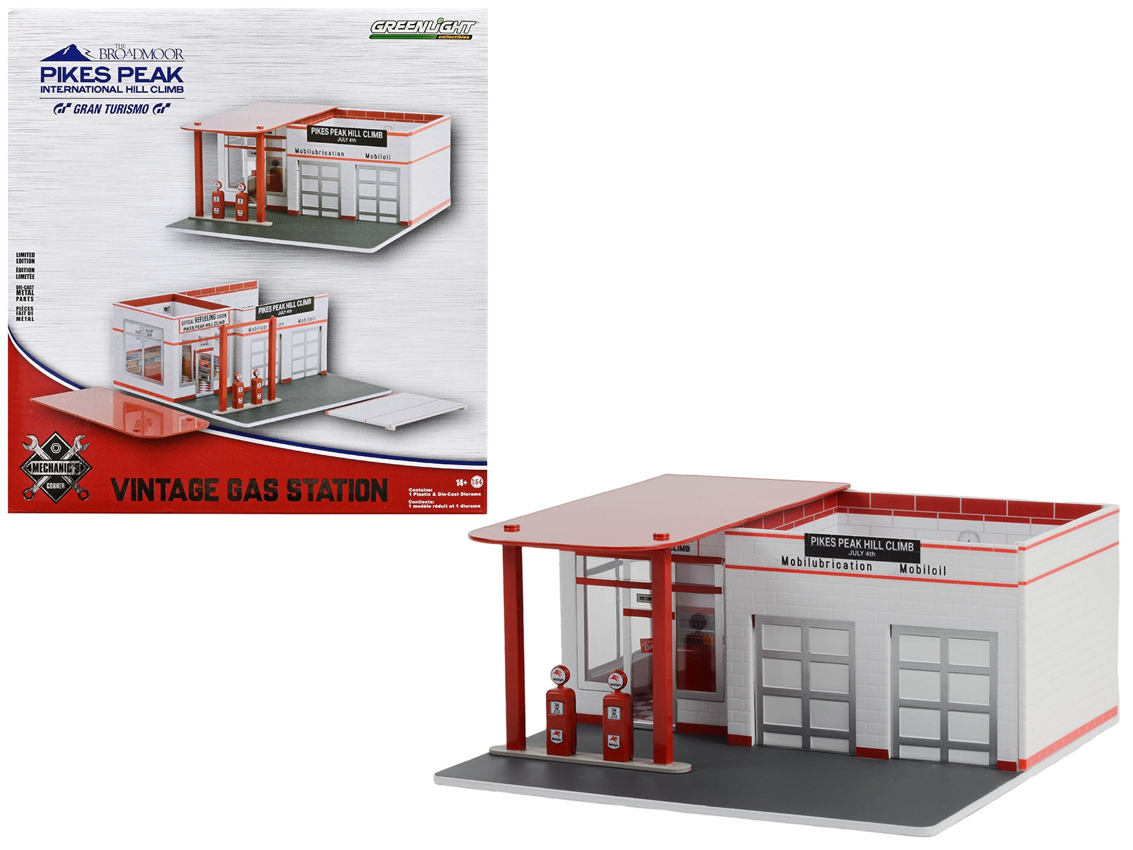 Vintage Gas Station Diorama "Pikes Peak Hill Climb Official Refueling Station" "Mechanic's Corner" Series 10 for 1/64 Scale Models by Greenlight - Premium Dioramas from Greenlight - Just $56.13! Shop now at Rapidvehicles