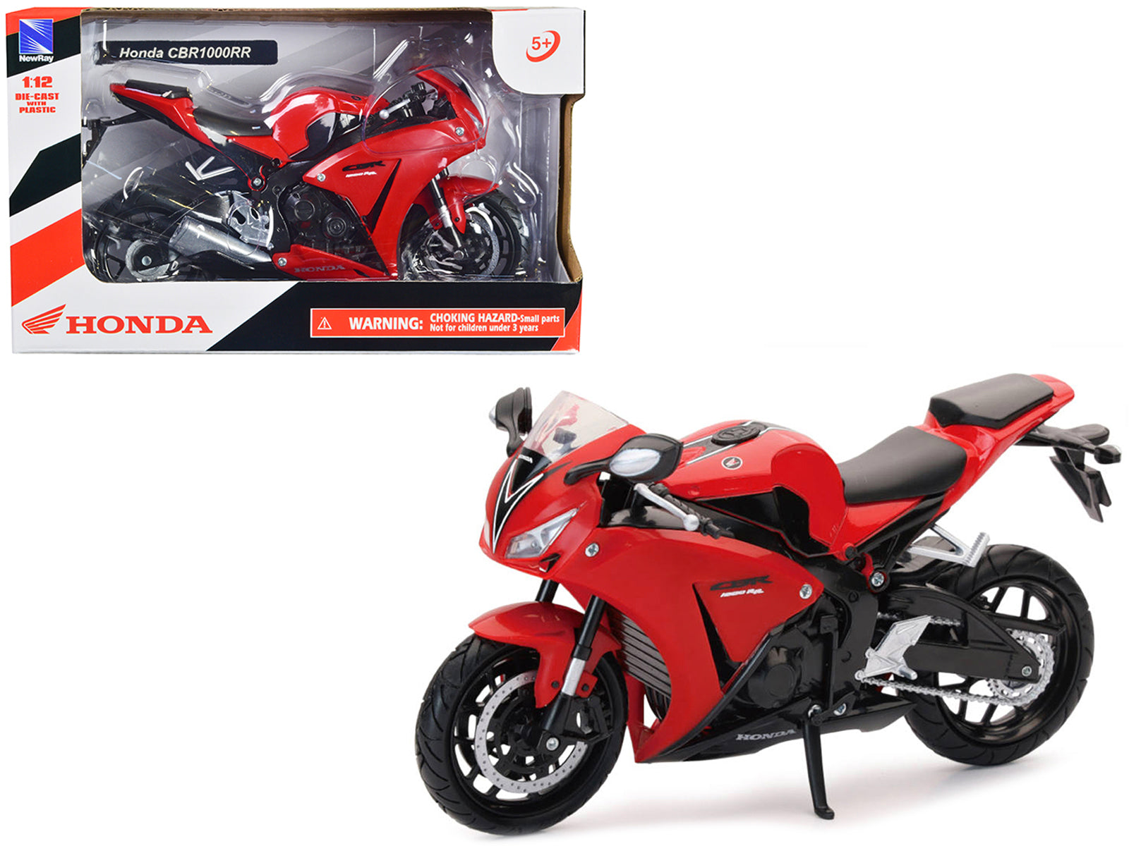 Honda CBR 1000RR Motorcycle Red and Black 1/12 Diecast Model by New Ray free shipping USA