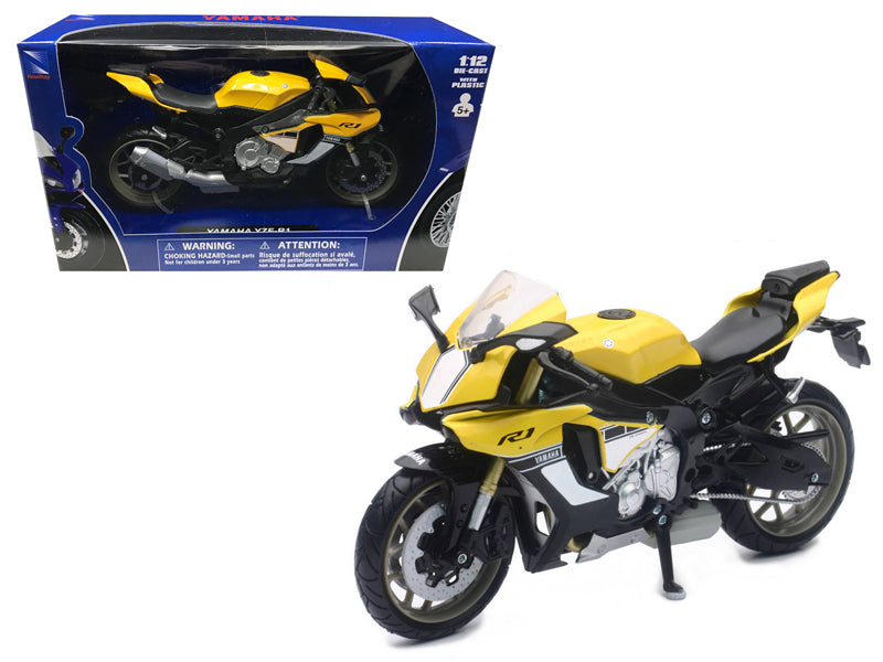 2016 Yamaha YZF-R1 Yellow Motorcycle Model 1/12 by New Ray free shipping USA