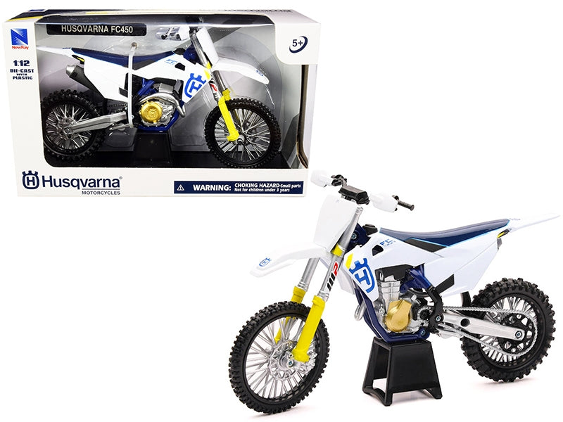 Husqvarna FC450 White and Blue 1/12 Diecast Motorcycle Model by - Premium Other from New Ray - Just $49.99! Shop now at Rapidvehicles