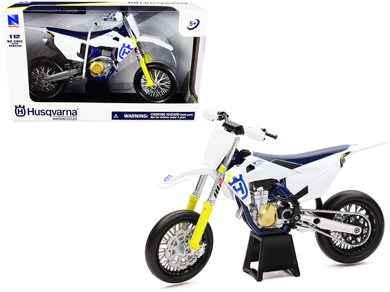 Husqvarna FS450 White and Blue 1/12 Diecast Motorcycle Model by New Ray free shipping USA