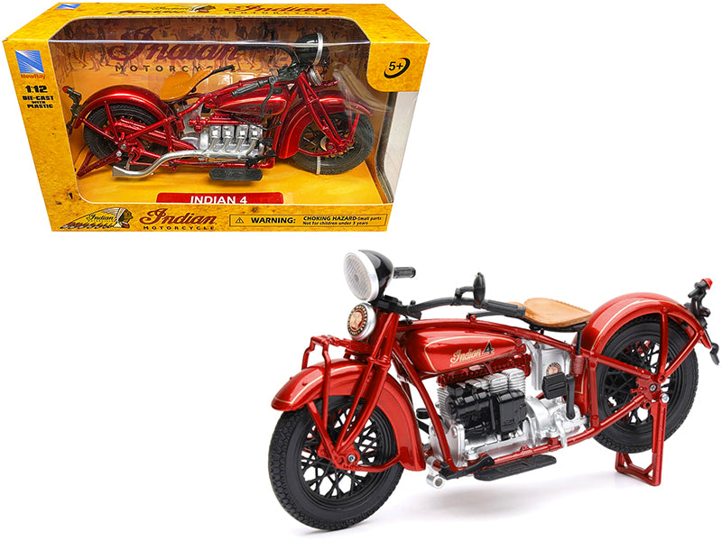 1930 Indian 4 Red 1/12 Diecast Motorcycle Model by New Ray free shipping USA