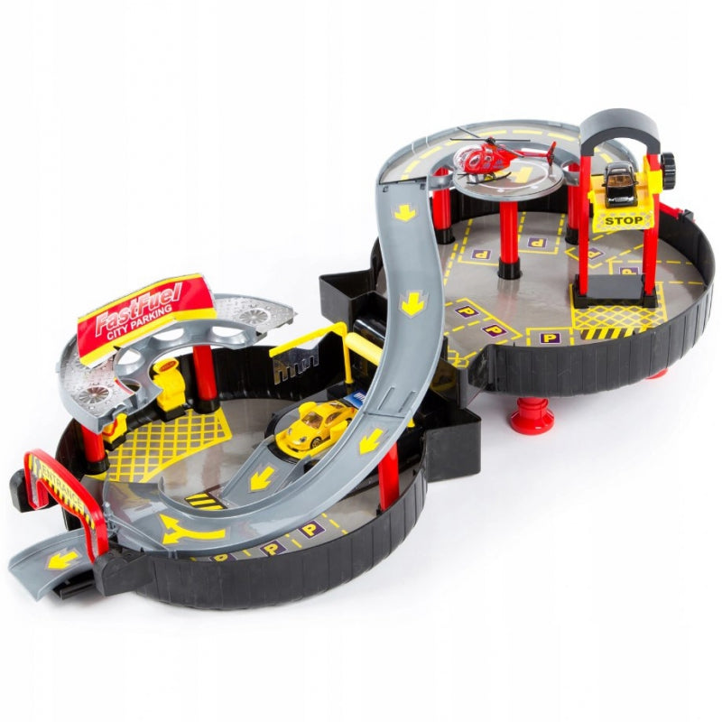 WOOPIE Track Car Parking Foldable Tire Helicopter + 2 Cars - Premium  from Rapidvehicles - Just $26.99! Shop now at Rapidvehicles