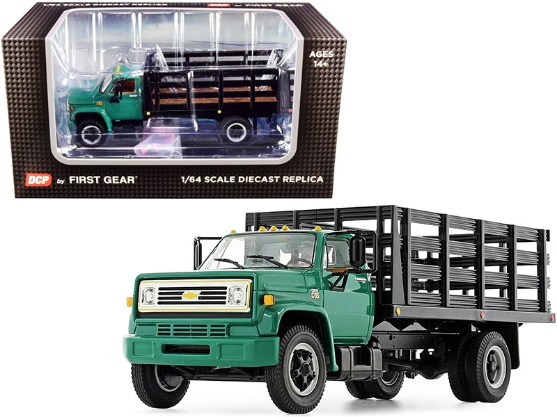 Chevrolet C65 Stake Truck Green and Black 1/64 Diecast Model by - Premium Chevrolet Models from First Gear - Just $69.29! Shop now at Rapidvehicles