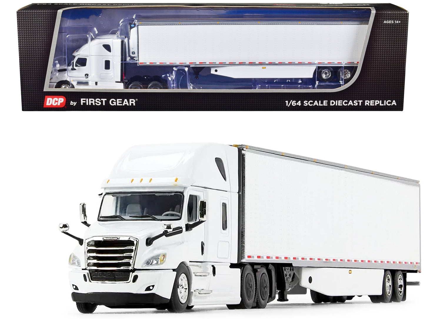 2018 Freightliner Cascadia High Roof Sleeper Cab with 53' Utility Reefer Trailer White 1/64 Diecast Model by DCP/First Gear - Premium Freightliner Models from First Gear - Just $117.23! Shop now at Rapidvehicles