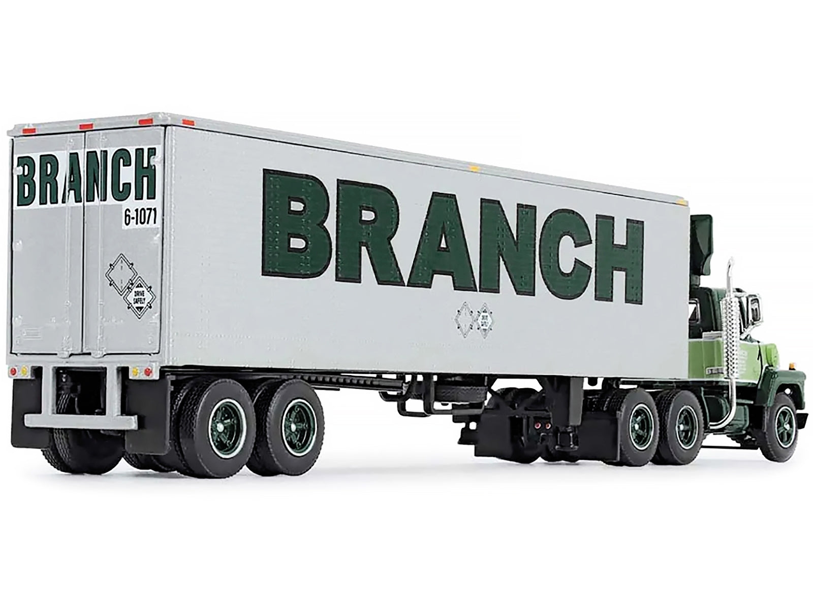 Ford LT-9000 Day Cab with Vintage 40' Dry Goods Tandem-Axle Trailer Green "Branch Motor Express" 1/64 Diecast Model by DCP/First Gear - Premium Ford Models from First Gear - Just $102.48! Shop now at Rapidvehicles