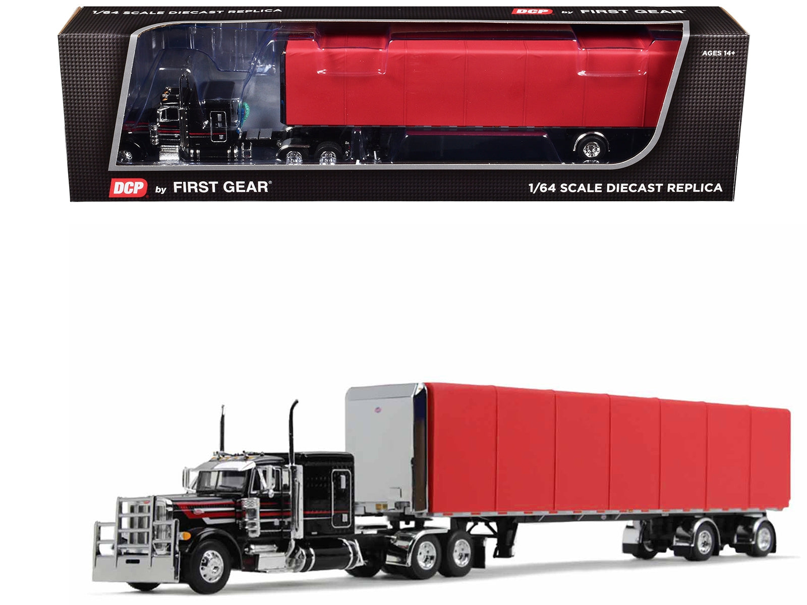 Peterbilt 379 with 63" Flat Top Sleeper and 53' Utility Roll Tarp - Premium Peterbilt Models from First Gear - Just $162.78! Shop now at Rapidvehicles