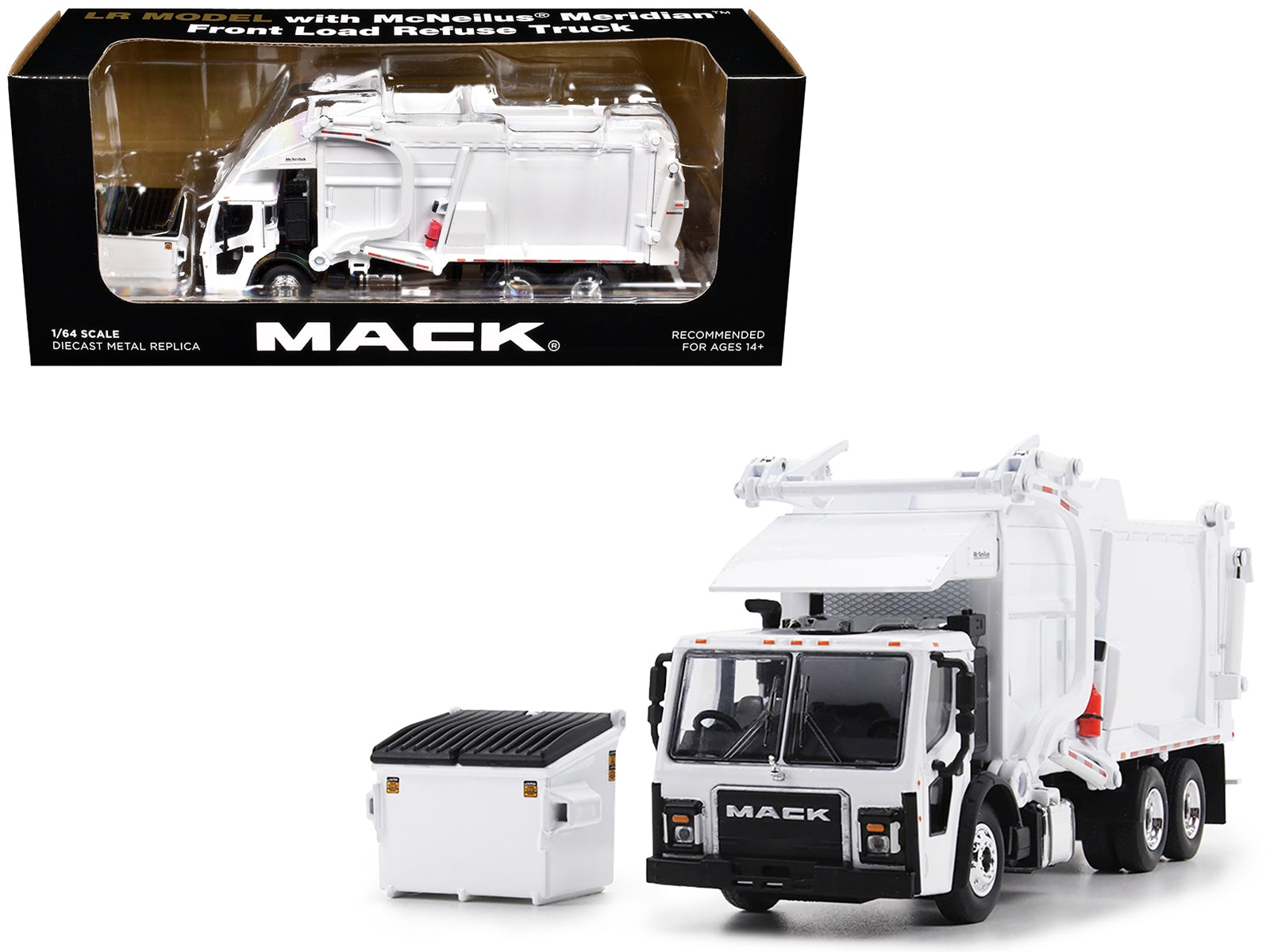 Mack LR Refuse Garbage Truck with McNeilus Meridian Front Loader - Premium Mack Models from First Gear - Just $130.99! Shop now at Rapidvehicles