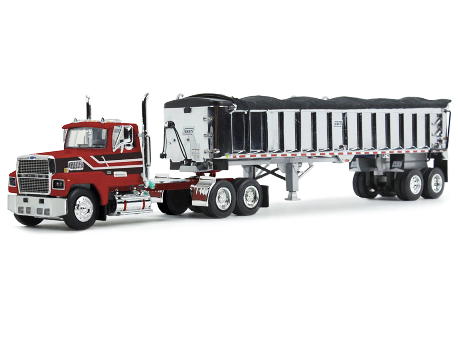 Ford LTL 9000 Day Cab with East End Dump Trailer Red and Black 1/64 Diecast Model by DCP/First Gear - Premium Ford Models from First Gear - Just $156.78! Shop now at Rapidvehicles