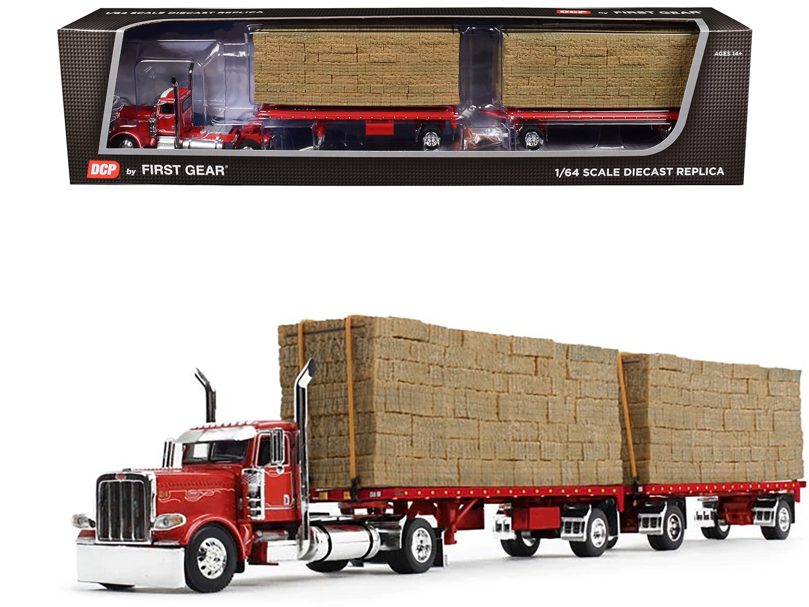 Peterbilt 389 Day Cab with Utility Dual 28.5' Flatbed Trailers - Premium Peterbilt Models from First Gear - Just $208.79! Shop now at Rapidvehicles