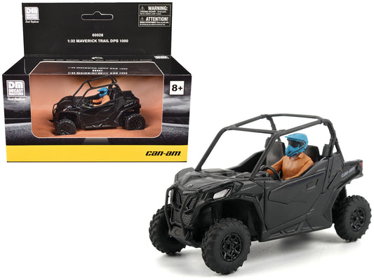 Can-Am Maverick Trail DPS 1000 Matt Black with Driver Figure 1/32 Diecast Model by BRP Models