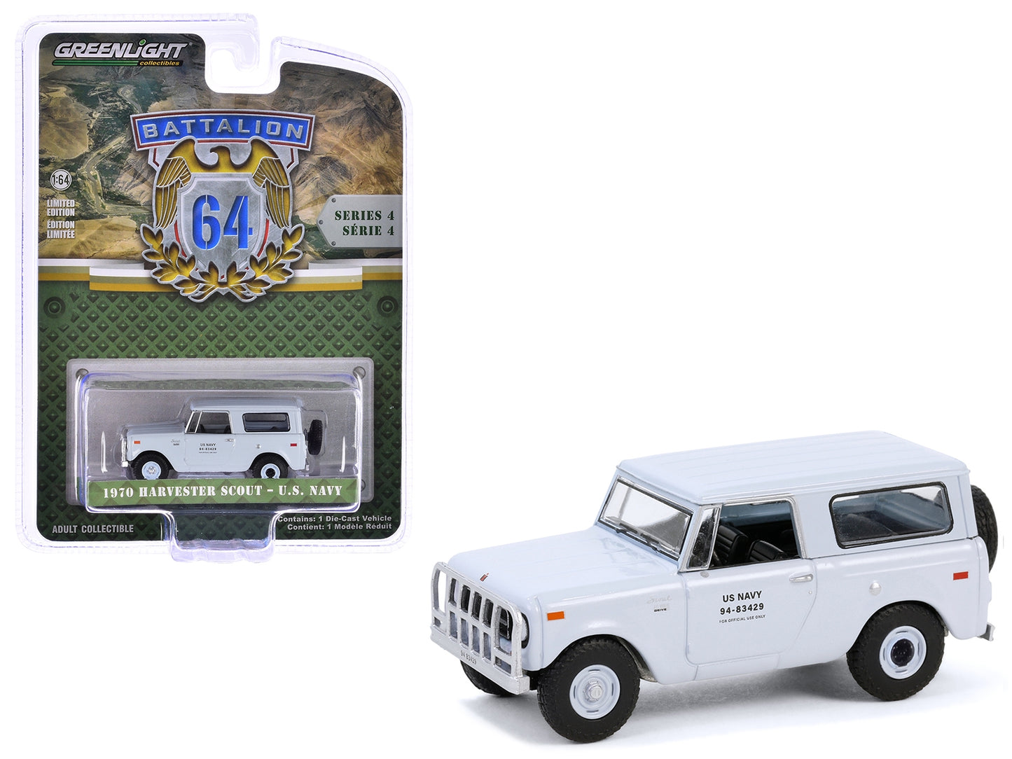 1970 Harvester Scout "United States Navy" Light Gray "Battalion - Premium Military Models from Greenlight - Just $25.07! Shop now at Rapidvehicles