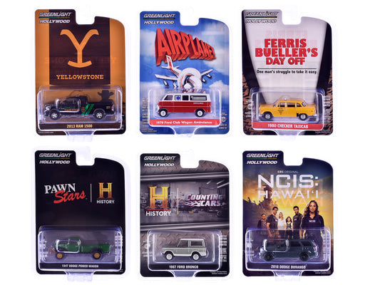 "Hollywood Series" Set of 6 pieces Release 42 1/64 Diecast Model Cars by Greenlight - Use code SHOPAPP15 to get 15 percent off