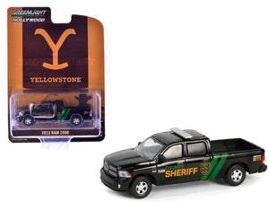 2013 Ram 1500 Pickup Truck "County Sheriff" Black with Green Stripes "Yellowstone" (2018-Current) TV Series "Hollywood Series" Release 42 1/64 Diecast Model Car by Greenlight - Premium RAM Models from Greenlight - Just $23.45! Shop now at Rapidvehicles