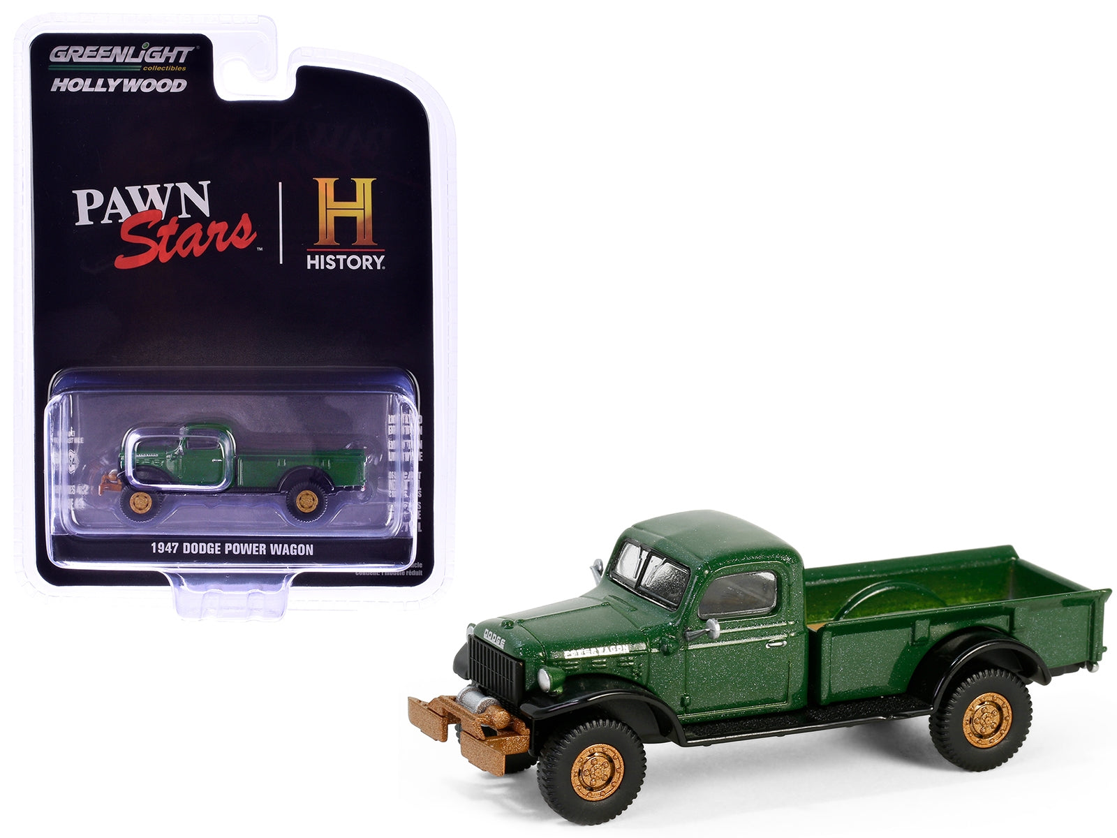 1947 Dodge Power Wagon Pickup Truck Green Metallic and Black - Premium Pickup Trucks Models from Greenlight - Just $26.99! Shop now at Rapidvehicles